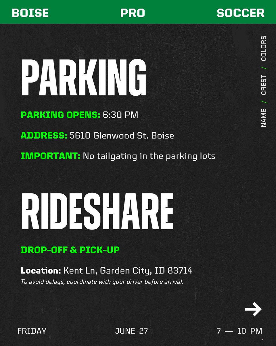 BoiseProSoccer's tweet image. Know Before You Go‼️