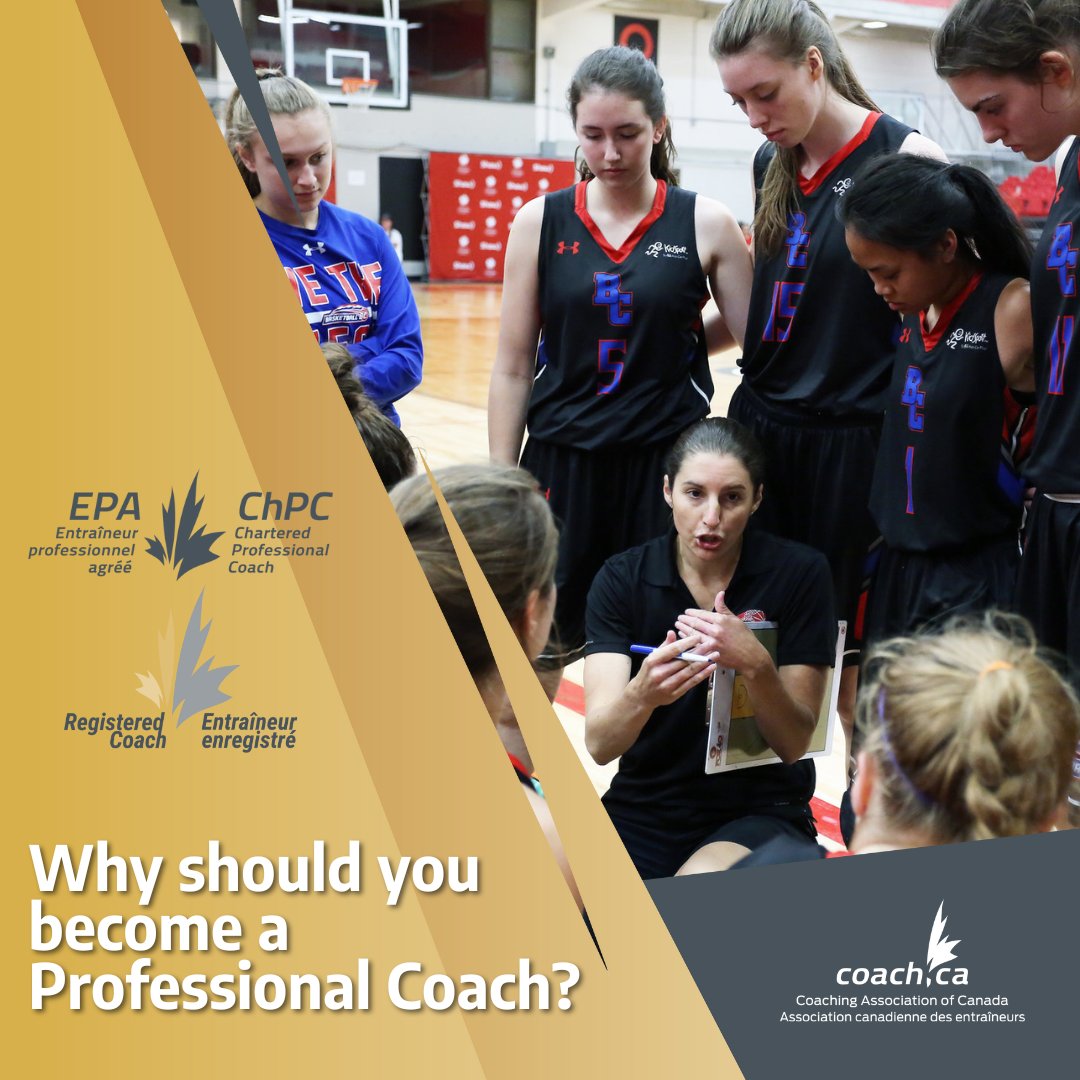 Why you should become a Professional Coach?
Nationally recognized designation
Commitment to safe sport &amp; ethics
Boost your credibility &amp; opportunities
Ongoing PD &amp; access to benefits

Join a national community of coach leaders. Start your application coach.ca/sport-safety/b…