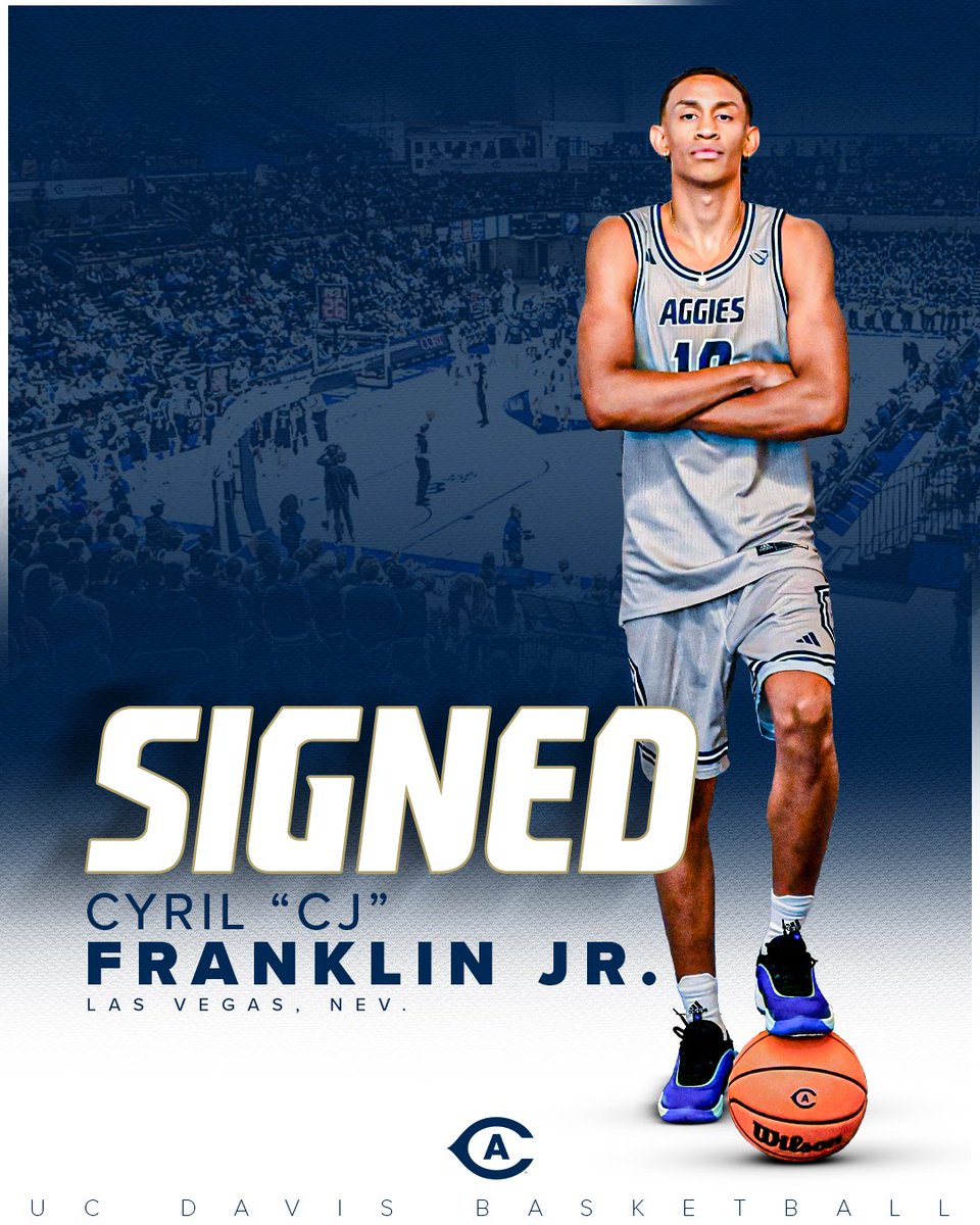 ucdavismbb's tweet image. OFFICIAL: Got us a good one! ✍️
Excited to announce the addition of Cyril “CJ” Franklin Jr. to the Aggie Family 🐴
#GoAgs