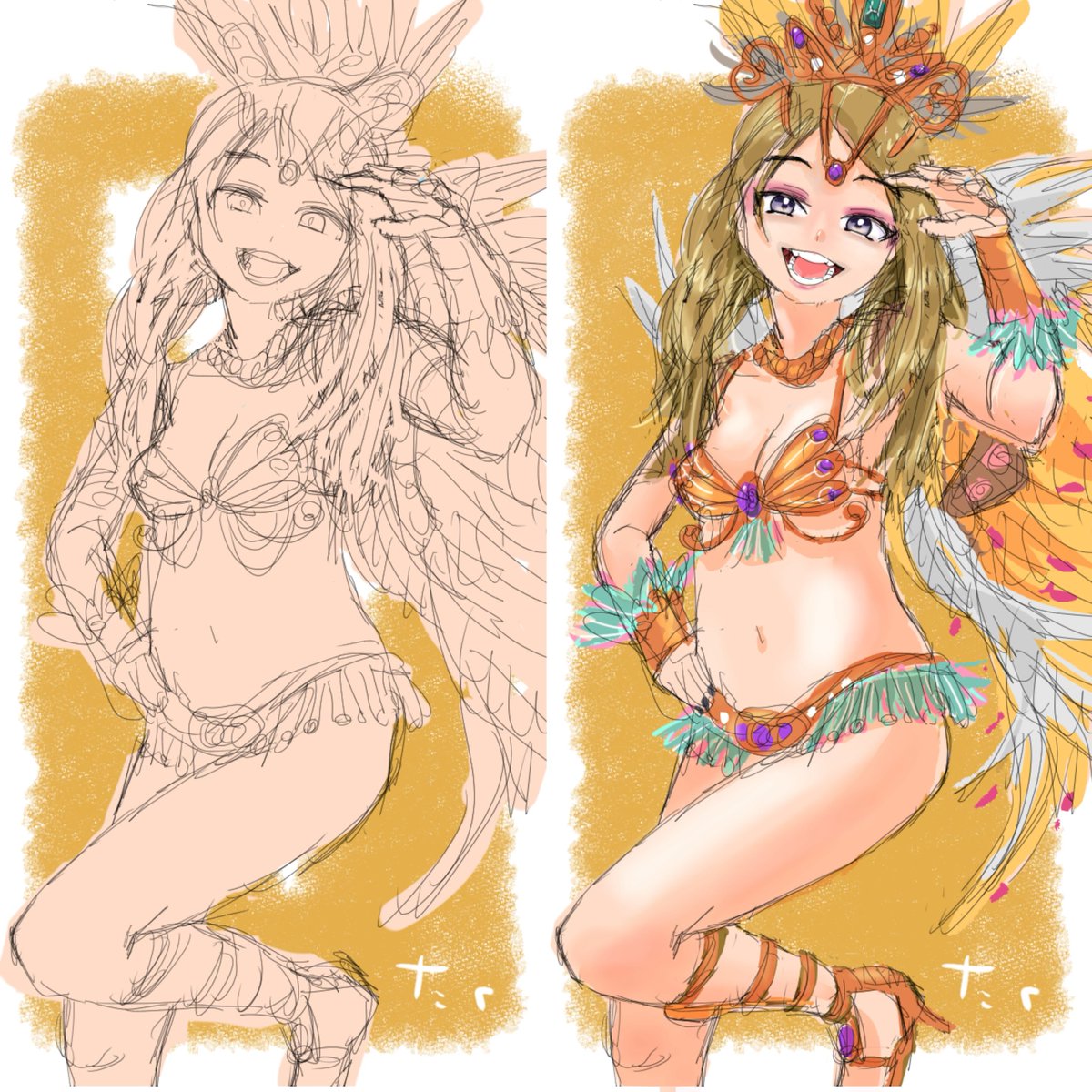 サンバガール33💃(ブラッシュアップ)  
#イラスト #illustration 