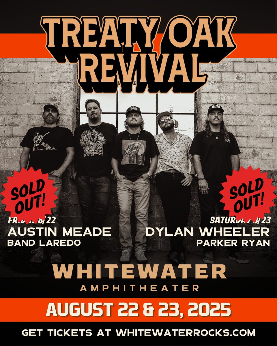 WhitewaterRocks's tweet image. 🚨 Both nights of @TreatyOakMusic are officially SOLD OUT 🚨
Get ready for two rowdy nights of Texas country 🔥
See y'all soon!
#soldout #treatyoakrevival #ConcertVibes