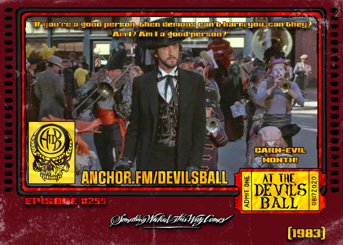 At The Devils Ball Podcast (@devils_at) on Twitter photo Carn-Evil month continues as the guys being joined by guest <a href="/Sinnful_Redhead/">💚Sarah Sinn aka Mrs. Herbert West 💚</a> to discuss the 1983 adaptation of SOMETHING WICKED THIS WAY COMES. <a href="/SinnfulM/">Sinnful Sarah's Horror Menagerie Podcast</a> brings her psychology background to the conversation, with the guys enthuse about Jonathan Pryce.
Anchor.fm/devilsball Carn-Evil month continues as the guys being joined by guest <a href="/Sinnful_Redhead/">💚Sarah Sinn aka Mrs. Herbert West 💚</a> to discuss the 1983 adaptation of SOMETHING WICKED THIS WAY COMES. <a href="/SinnfulM/">Sinnful Sarah's Horror Menagerie Podcast</a> brings her psychology background to the conversation, with the guys enthuse about Jonathan Pryce.
Anchor.fm/devilsball