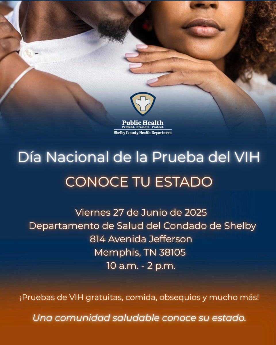 Join the Shelby County Health Department at 814 Jefferson Ave. tomorrow for National HIV Testing Day. From 10am to 2pm, we will have food trucks, vendors, giveaways, and of course, free HIV testing. We hope to see you there!