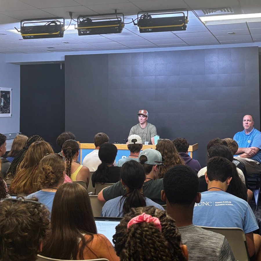 Thank you to <a href="/UNC_Basketball/">Carolina Basketball</a> alum Tyler Hansbrough for being our #CSJC2025 press conference speaker!