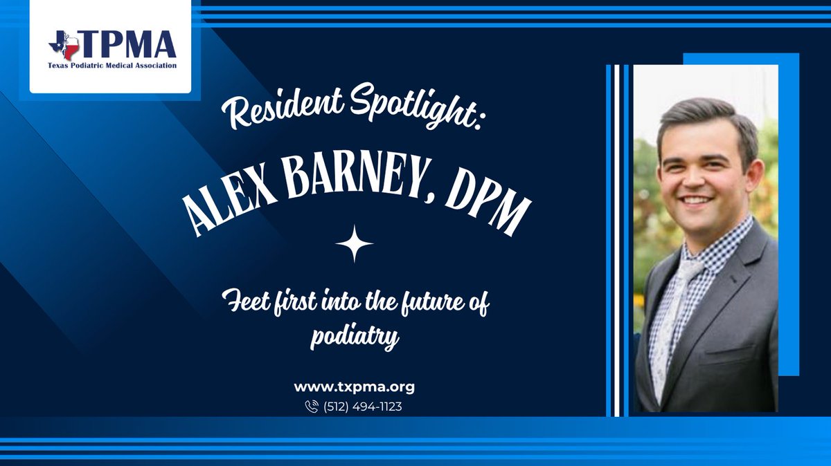 TPMAtweets's tweet image. 🎓 Resident Spotlight: Alex Barney, DPM

From Salt Lake City ➡️ Hunt Regional

Next: Private practice!

Fav procedure: Haglund’s repair

💬 “My first ankle reduction—unforgettable!”

#TPMA #Podiatry #ResidentSpotlight