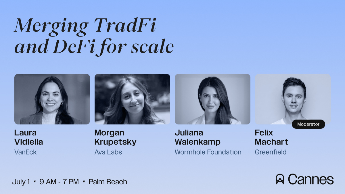 Real-World Asset Summit (@rwasummit) on Twitter photo DeFi was never meant to replace TradFi.
It was meant to upgrade it.
At RWA Summit, we explore how traditional institutions and crypto-native builders are collaborating to scale real-world adoption.
Speakers:
- <a href="/VidiellaLaura/">Laura Vidiella</a>, <a href="/vaneck_us/">VanEck</a>
- <a href="/MorganKrupetsky/">Morgan Krupetsky</a>, <a href="/AvaLabs/">Ava Labs 🔺</a>
- Juliana DeFi was never meant to replace TradFi.
It was meant to upgrade it.
At RWA Summit, we explore how traditional institutions and crypto-native builders are collaborating to scale real-world adoption.
Speakers:
- <a href="/VidiellaLaura/">Laura Vidiella</a>, <a href="/vaneck_us/">VanEck</a>
- <a href="/MorganKrupetsky/">Morgan Krupetsky</a>, <a href="/AvaLabs/">Ava Labs 🔺</a>
- Juliana