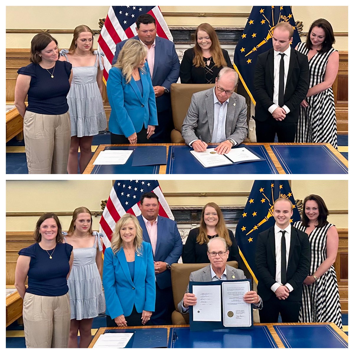 Proud to join our client ISHA (IN Speech-Language-Hearing Association) yesterday for a ceremonial bill signing for HEA 1572 regarding hearing aids, audiologists, and speech-language pathologists. Thank you to our legislators for their unanimous support of this bill.