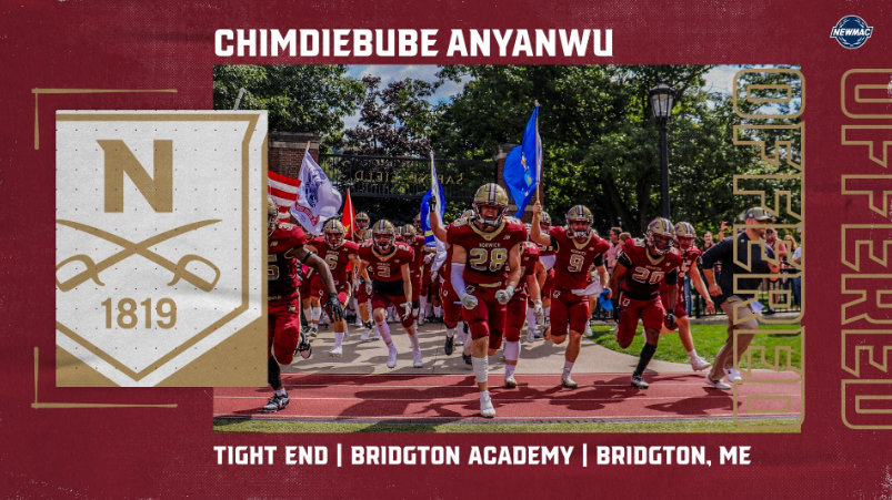Chimdi Anyanwu🇳🇬 (@anyanwuch98419) on Twitter photo After a great phone call with <a href="/CoachPJ_Arcuri/">P.J. Arcuri</a>, I am blessed to receive my first offer/roster spot to <a href="/NorwichFB/">Norwich Football</a>.
<a href="/Coach_Dugs/">Matt Dugan</a>
<a href="/Bridgton_Ftbl/">Bridgton Academy Football</a> After a great phone call with <a href="/CoachPJ_Arcuri/">P.J. Arcuri</a>, I am blessed to receive my first offer/roster spot to <a href="/NorwichFB/">Norwich Football</a>.
<a href="/Coach_Dugs/">Matt Dugan</a>
<a href="/Bridgton_Ftbl/">Bridgton Academy Football</a>