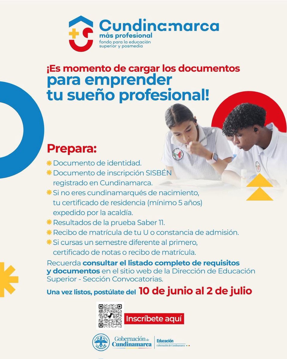 🎓 ¿Quieres estudiar una carrera técnica, tecnológica o profesional con un crédito que puedes condonar al graduarte? 💥
Tienes hasta el 𝟐 𝐝𝐞 𝐣𝐮𝐥𝐢𝐨 para postularte
🖱️ Conoce los requisitos e inscríbete ya en: acortar.link/eNXIG3