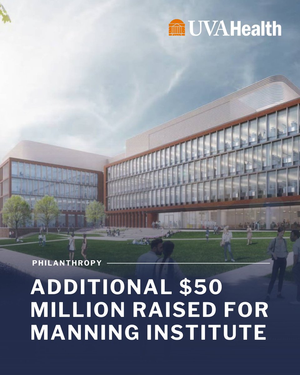 We've received two anonymous $25 million estate gifts to support <a href="/UVA/">UVA</a>'s Paul and Diane Manning Institute of Biotechnology. The gifts enabled us to top our $1 billion fundraising goal in the Honor the Future campaign, which concludes this month. Learn more: bit.ly/3Tc1A2R