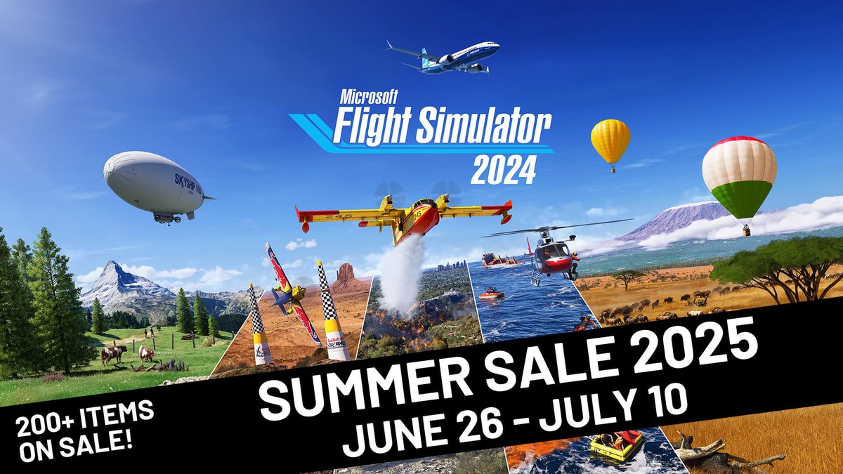 CowanSimulation's tweet image. 🚁 Heads Up!
The MSFS Marketplace Summer Sale kicks off June 26 through July 10, and every CowanSim helicopter is included!
If you’ve been holding off, now’s your chance to grab anything from the lineup at a discount... directly inside Microsoft Flight Simulator on PC or Xbox.
