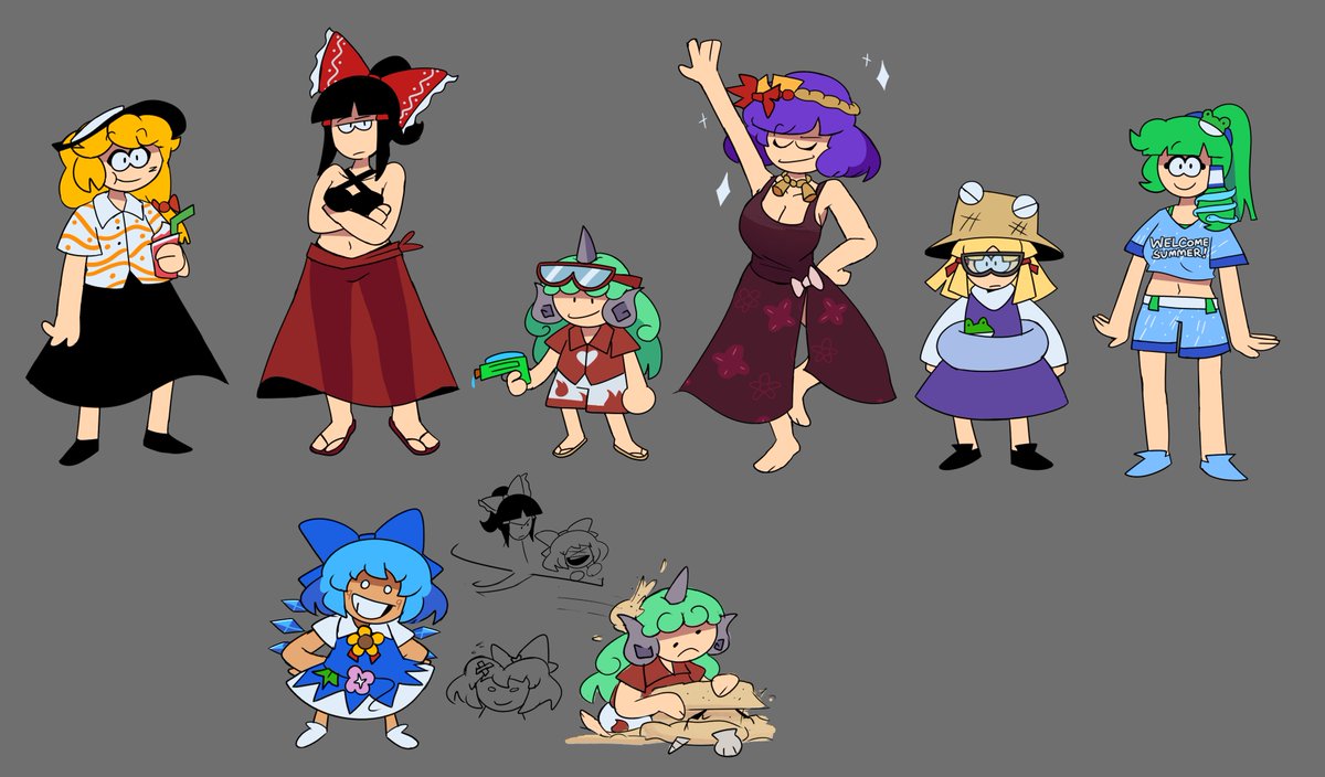 T_TNAAC's tweet image. Your obligatory summer doodles for your summer season