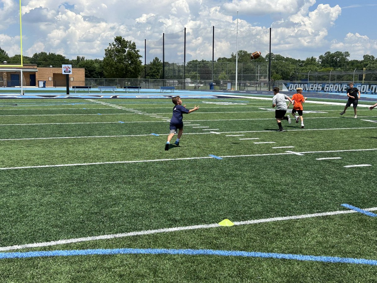 DGS_Football's tweet photo. Great to have the Future Mustangs at our Hit Hard kids camp this week! The future is bright! @DGSSports #HitHard https://t.co/wRpbB3cA3g