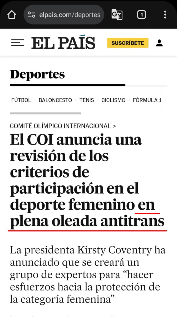 Ese «en plena oleada antitrans» del titular es pura MISOGINIA. Vincular la transfobia con la lucha de las mujeres por defender sus derechos es pura MISOGINIA. El diario <a href="/el_pais/">EL PAÍS</a> es pura MISOGINIA.