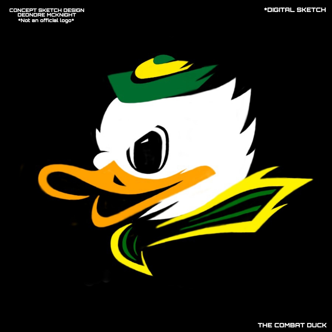 Can't have the Fighting Duck without the Combat Duck logo! So, I recreated a concept sketch of the Combat Duck logo! 

*Not an official logo* #GoDucks #Nike