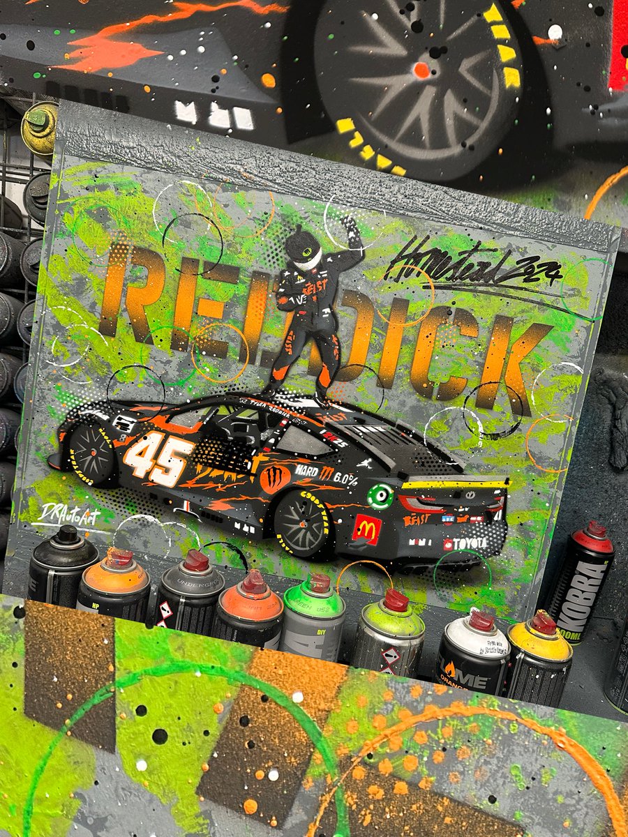 DRAutoart's tweet photo. Finished this Tyler Reddick, Homestead 2024 piece today. Sold one earlier in the week, made this one for stock. Available now!
#drautoart
https://t.co/PR5eDUrUBC 👈🏻 to shop my artworks
.
.
#tylerreddick #tr45 #reddick #23xi #23xiracing #nascar #nascarcupseries #nascarplayoffs #homestead #homesteadraceway