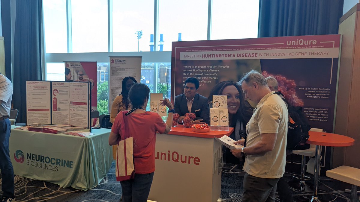 Our #HDSAConvention booth is open! Come drop by this weekend to say hello, grab some snacks, and learn more about our AMT-130 #genetherapy program in #huntingtonsdisease.
