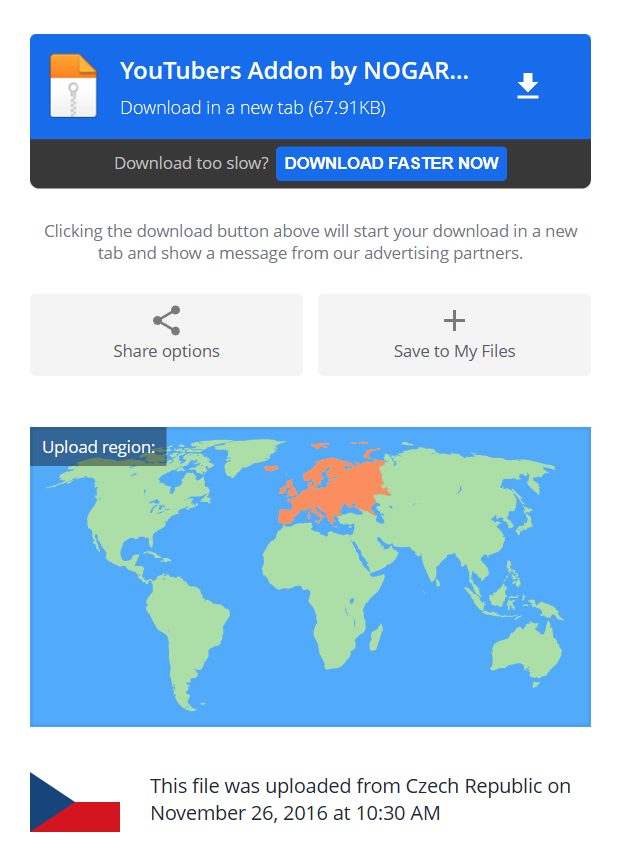 What I really like about <a href="/MediaFire/">MediaFire</a> is that it shows you WHEN and FROM WHERE a file was uploaded.

nogard.dev/minecraft