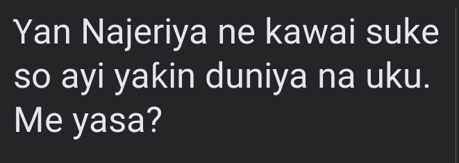 Ina tambaya?