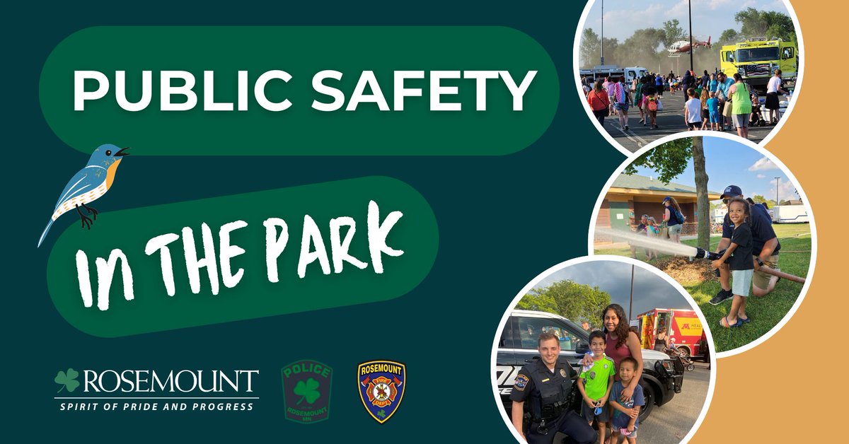⛈️EVENT CANCELLED⛈️ Public Safety in the Park 2025 is cancelled due to the rain and impending storms. Thank you to all of our wonderful partners who help host this awesome event each year. We're all disappointed, but look forward to next year. #RosemountMN