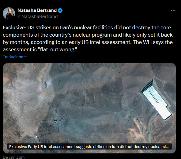 Natasha Bertrand: “Las reservas de uranio enriquecido de Irán permanecen intactas”
Trump enfurece, pide despedirla periodista por haberlo desacreditado: “Debería ser reprendida, INMEDIATAMENTE y luego expulsada como un perro”
“La mentira tiene patas cortas …”