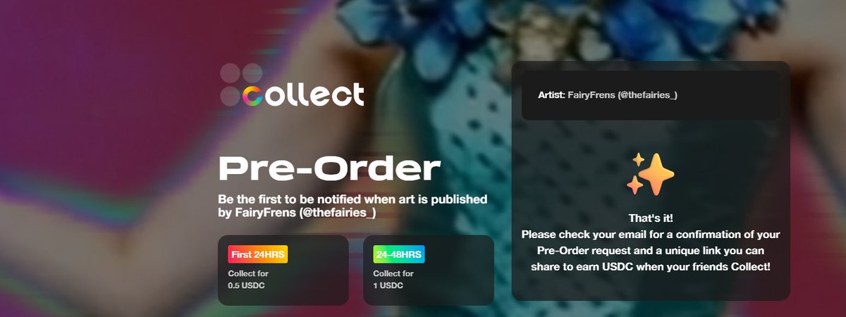 TheFairies_'s tweet image. Do you want to own a piece of Times Square history?
🧚
Pre-order our rare @NFT_NYC  2025 art 👇

- collect.kred/preorder?cpo=7…

PRE-ORDER your exclusive collectible Fairy now!

@collectkred - Think TikTok but NFTs

📍Times Square billboards at NFT.NYC 
#NFTNYC2025