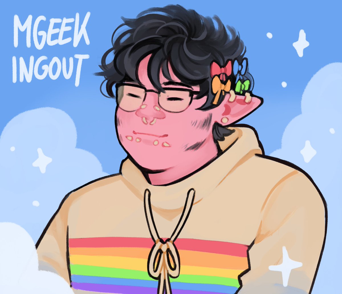 i saw cub with bows in his hair, blacked out and woke up to this