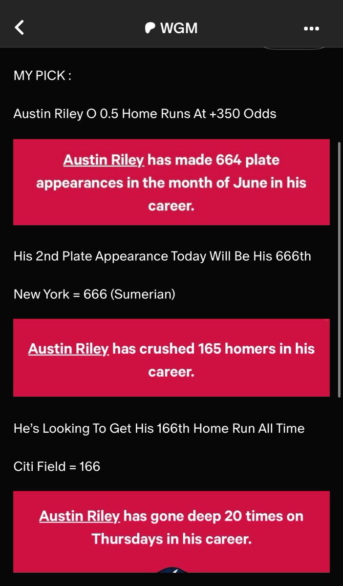 wgmtruth's tweet image. Austin Riley HR +350 Odds

#Gematria #Scripted
