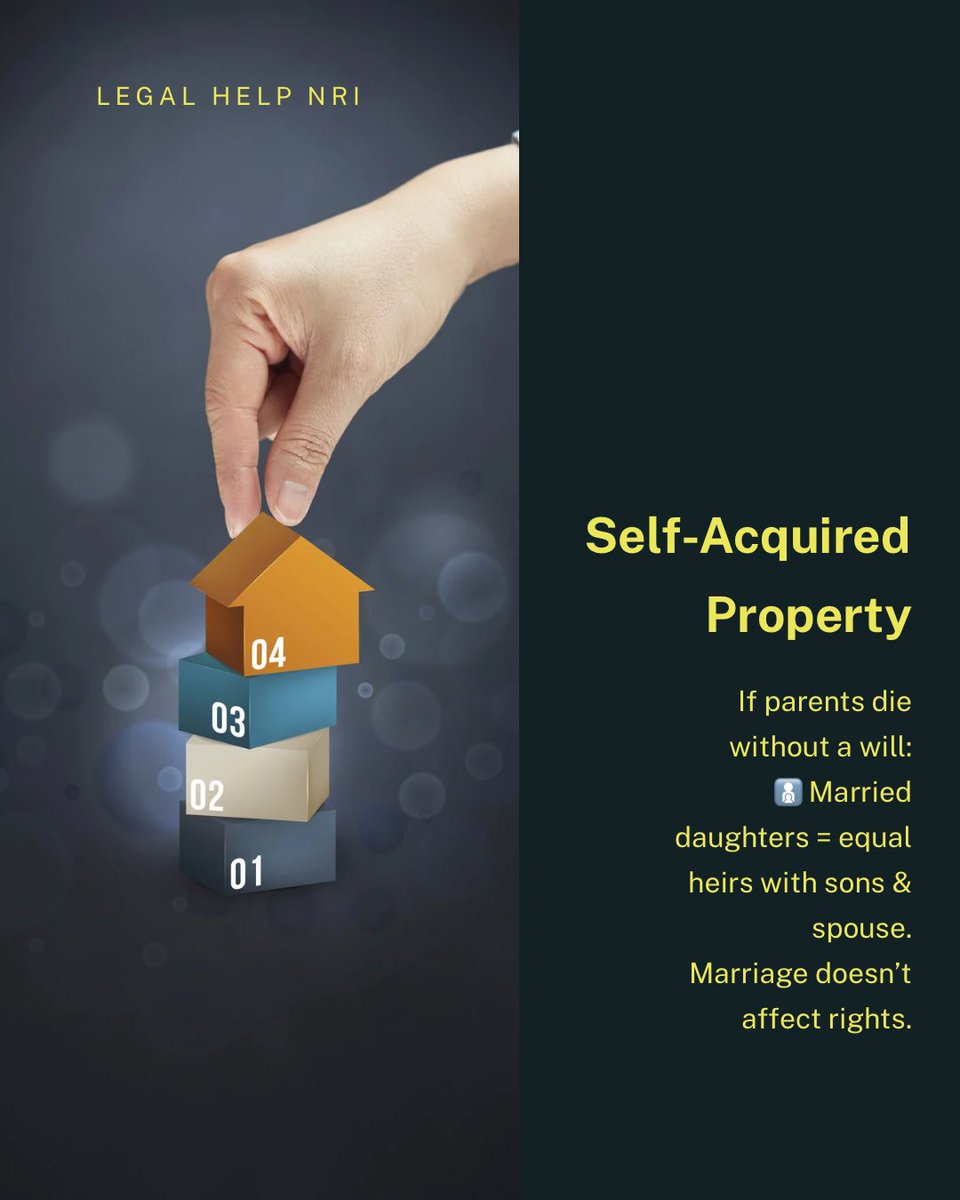 Simonandjoseph1's tweet image. #PropertyRights #HinduSuccessionAct #NRIPropertyHelp #KnowYourRights #LegalAwareness #WomenEmpowerment #NRIInheritance #LegalIndia #PropertyLaw #IndianLaw #EqualRights #FamilyLaw #LegalTips #DaughtersRights #LegalUpdate #LawForNRIs #IndianWomenLaw