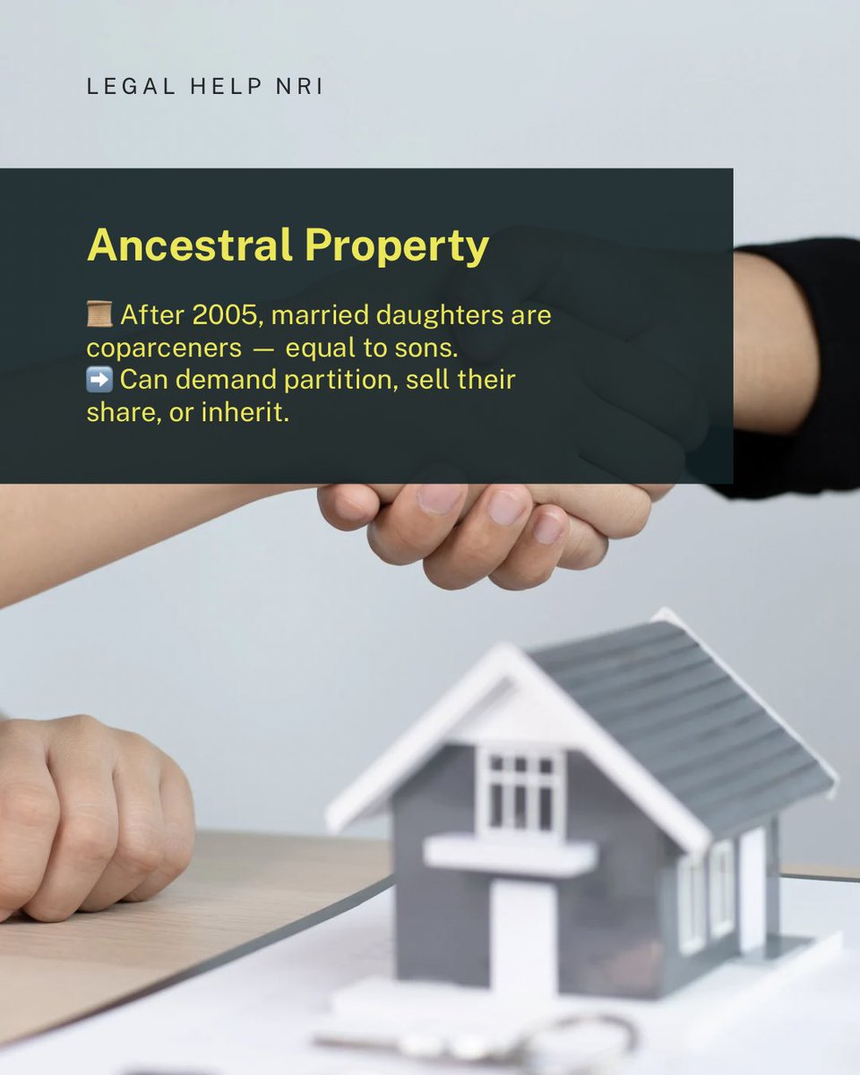 Simonandjoseph1's tweet image. #PropertyRights #HinduSuccessionAct #NRIPropertyHelp #KnowYourRights #LegalAwareness #WomenEmpowerment #NRIInheritance #LegalIndia #PropertyLaw #IndianLaw #EqualRights #FamilyLaw #LegalTips #DaughtersRights #LegalUpdate #LawForNRIs #IndianWomenLaw