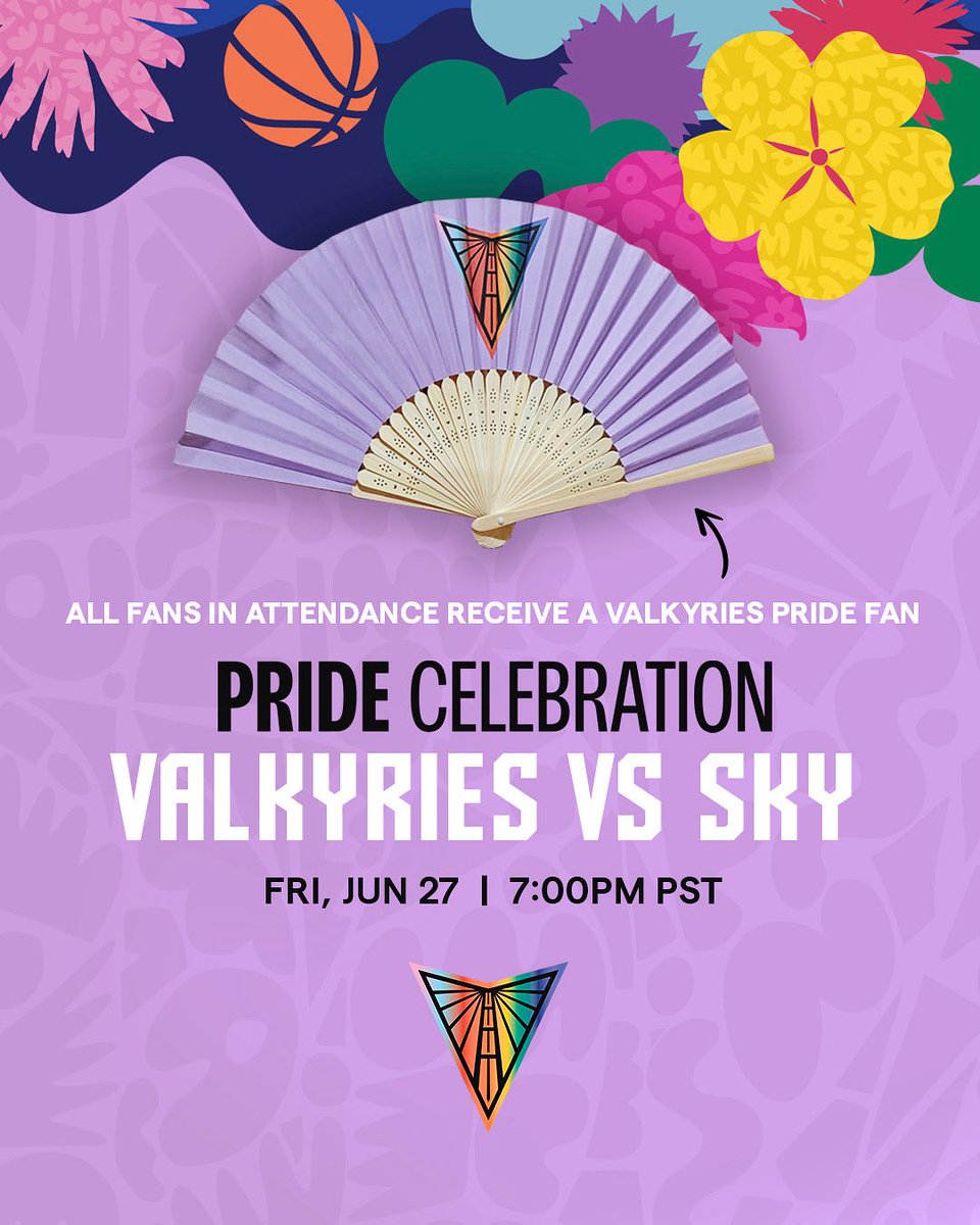 Golden State Valkyries (@valkyries) on Twitter photo Best fans in the W.
Everyone at <a href="/ChaseCenter/">Chase Center</a> tomorrow night will receive a Valkyries pride fan!
Join us for our Pride Game tomorrow night & catch performances from anthem singer Jason Brock, Drag performer Ronnie Reddick, special performances by Violet Vibes and more!
๐๏ธ: Best fans in the W.
Everyone at <a href="/ChaseCenter/">Chase Center</a> tomorrow night will receive a Valkyries pride fan!
Join us for our Pride Game tomorrow night & catch performances from anthem singer Jason Brock, Drag performer Ronnie Reddick, special performances by Violet Vibes and more!
๐๏ธ: