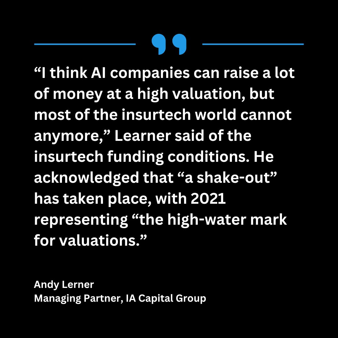 🎙️ Speaking to #TheInsurerTV at this month's Insurtech Insights event, Lerner said he expects more incumbent industry players to make strategic...

theinsurer.com/tv/news-in-foc…

Andy Lerner | IA Capital 

Learn more: 
1.theinsurer.com/LP=37580?extso…
 
#NewsinFocus #insurance #reinsurance