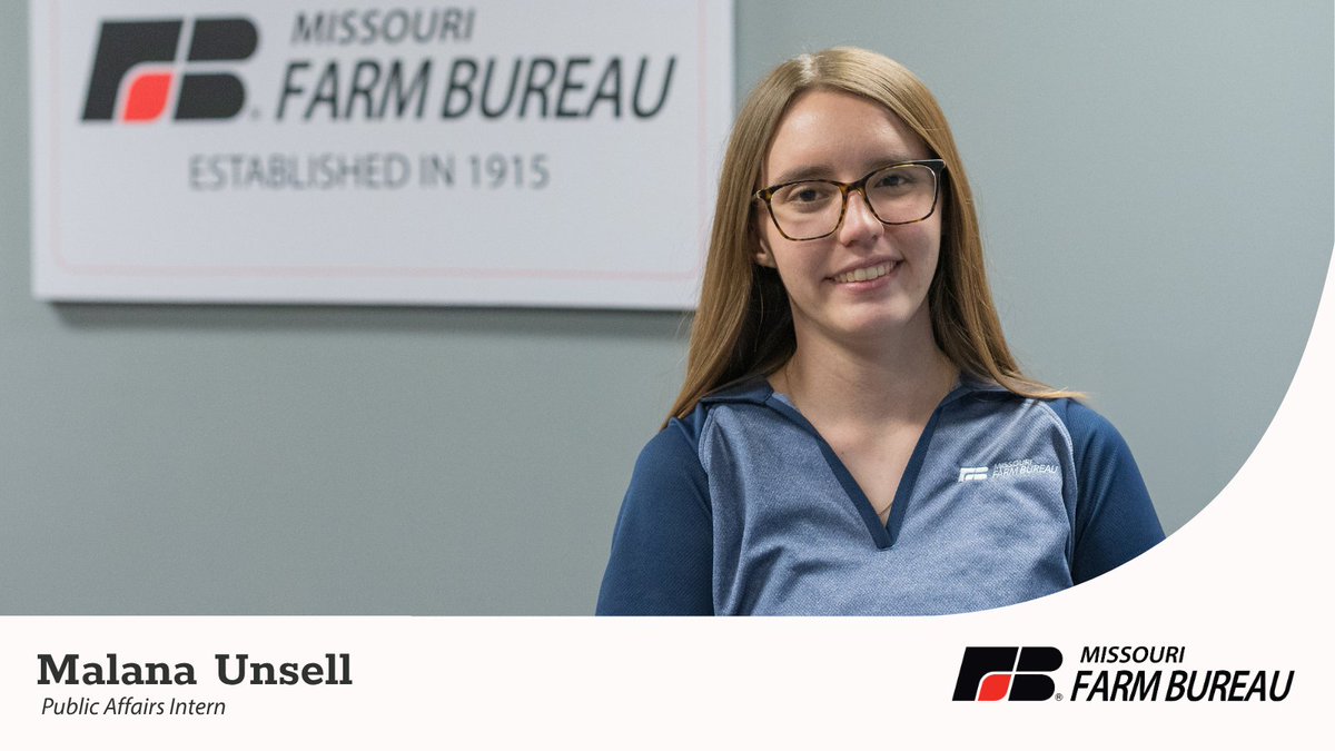 Meet our intern, Malana Unsell! From Bakersfield, CA, she’s a senior at Oklahoma State studying ag communications &amp; animal science. As our summer public affairs intern, she joined #MOFB to learn more about Missouri ag and grow her skills in media, writing, design &amp; more.