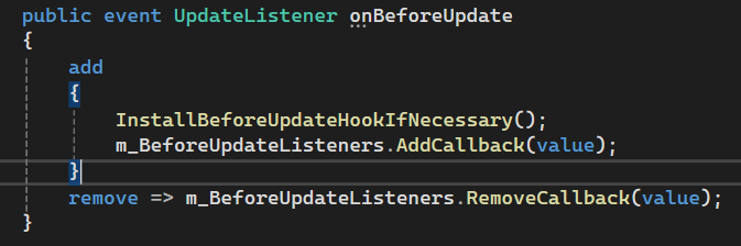 Repost if you just discovered events can be properties too #csharp😬