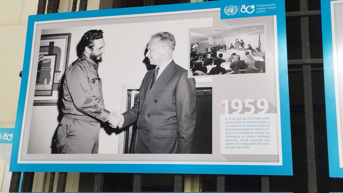 Cancillería de Cuba (@cubaminrex) on Twitter photo Abierta al público la exposición fotográfica: #Cuba 🇨🇺 y las Naciones Unidas: hitos en el camino de los 80, <a href="/AcnuCuba/">Asociación Cubana de las Naciones Unidas - ACNU</a>.
📸 Las 20 fotos recogen momentos trascendentales de la fundación de la #ONU 🇺🇳 y la activa participación de Cuba a lo largo de estas ocho décadas.
#onu80 Abierta al público la exposición fotográfica: #Cuba 🇨🇺 y las Naciones Unidas: hitos en el camino de los 80, <a href="/AcnuCuba/">Asociación Cubana de las Naciones Unidas - ACNU</a>.
📸 Las 20 fotos recogen momentos trascendentales de la fundación de la #ONU 🇺🇳 y la activa participación de Cuba a lo largo de estas ocho décadas.
#onu80