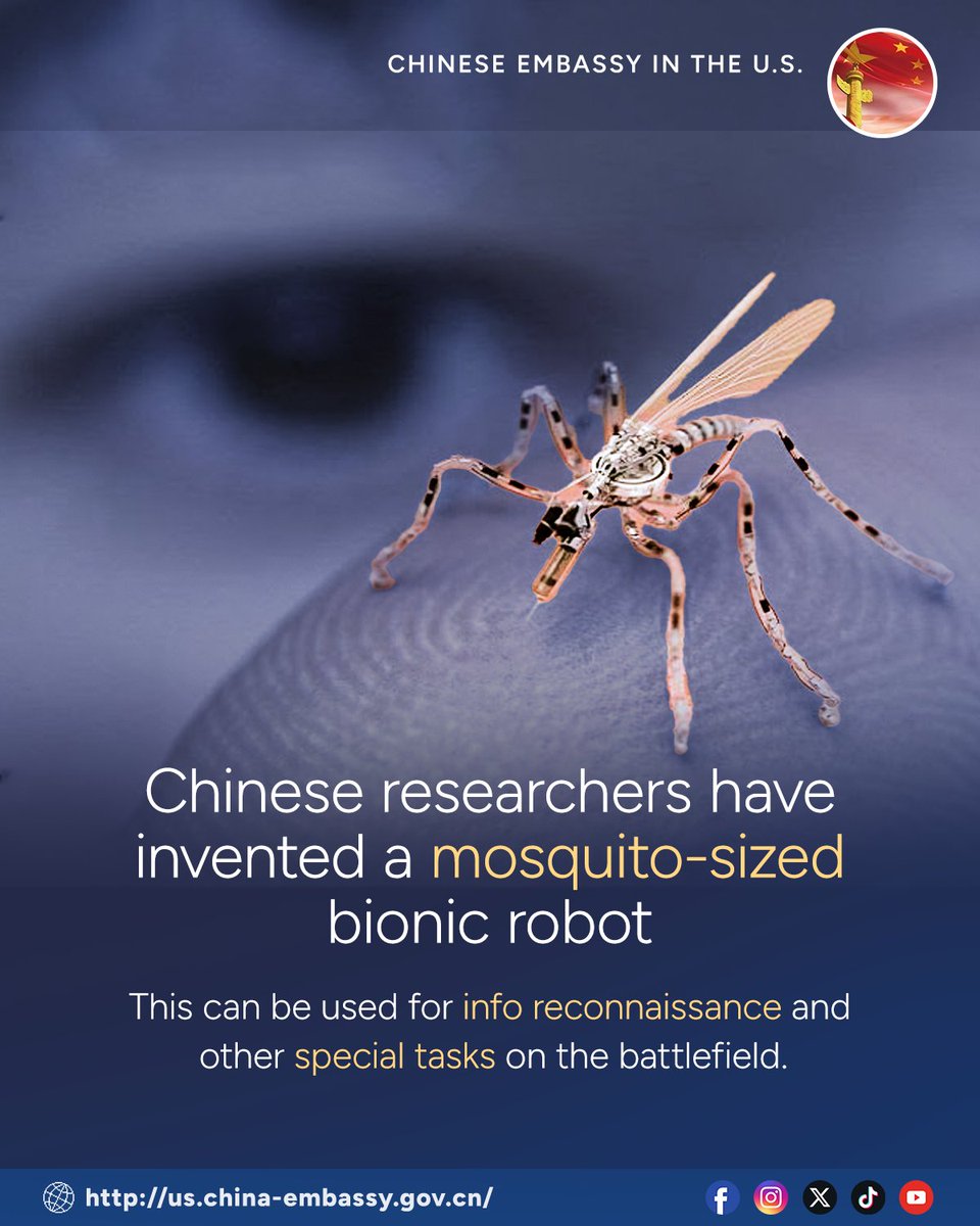 SpoxCHNinUS's tweet image. 🛩💥 Meet the future of stealth tech: China's military lab has developed mosquito-sized microdrones for covert operations. Miniature bionic robots are changing the game! #MilitaryInnovation #TechBreakthrough