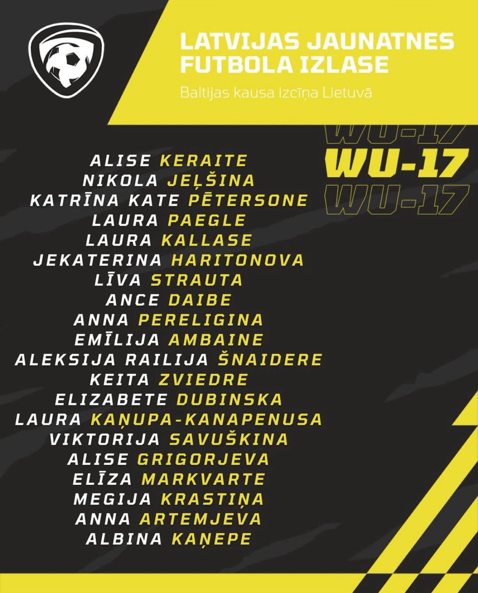 So excited for the Baltic cup coming up in Lithuania!
*
<a href="/NationalsGA/">Nationals Girls Academy</a> <a href="/nikefootball/">Nike Football</a> <a href="/adidasfootball/">adidas Football</a> <a href="/kajbumba/">Futbola federācija</a>
