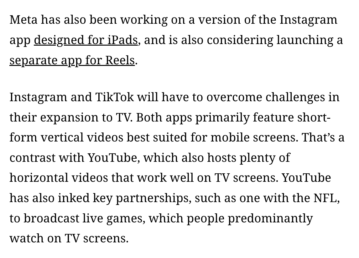 Feed Culture -- or Swipe Culture, however you want to say it -- has clearly peaked theinformation.com/articles/tikto…