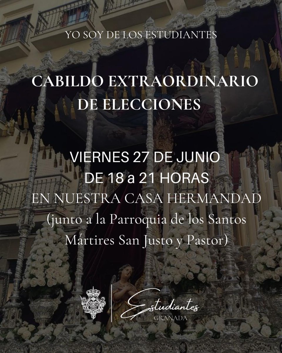 CABILDO DE ELECCIONES |

Recordamos a todos los hermanos con derecho a voto, que mañana tendrán lugar las Elecciones de nuestra Hermandad, en horario de 18:00 a 21:00 en las dependencias de la Hermandad.