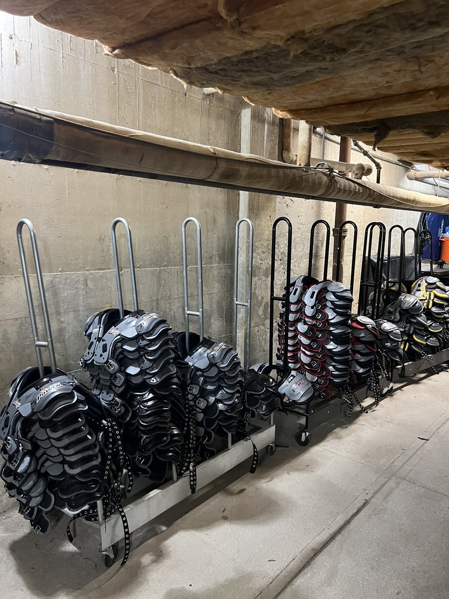 Only a Football coach can relate to the endless unboxing and organizing of football equipment and apparel in the depths of a school basement…annually!