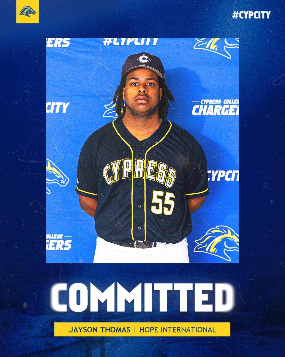 Cypress College Baseball 2025 Commits (Part 1) 📣

⚡️Brandon Wyland-Utah Tech University
⚡️Evan Rolbiecki-University of Hawaii
⚡️Tommy McGuire-Grand Canyon University
⚡️Jayson Thomas-Hope International University