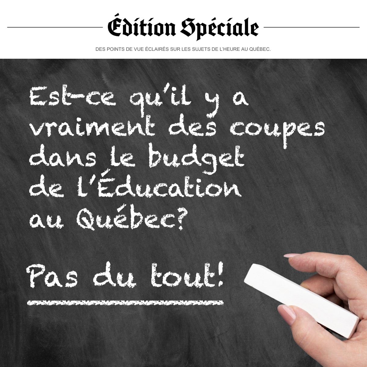 L’éducation, c’est la priorité de la CAQ: le gouvernement investit 58% plus pour l’avenir de nos enfants. 

Pour en savoir plus, lisez notre Édition spéciale 👉 buff.ly/I2Lqm8R 

#éducation