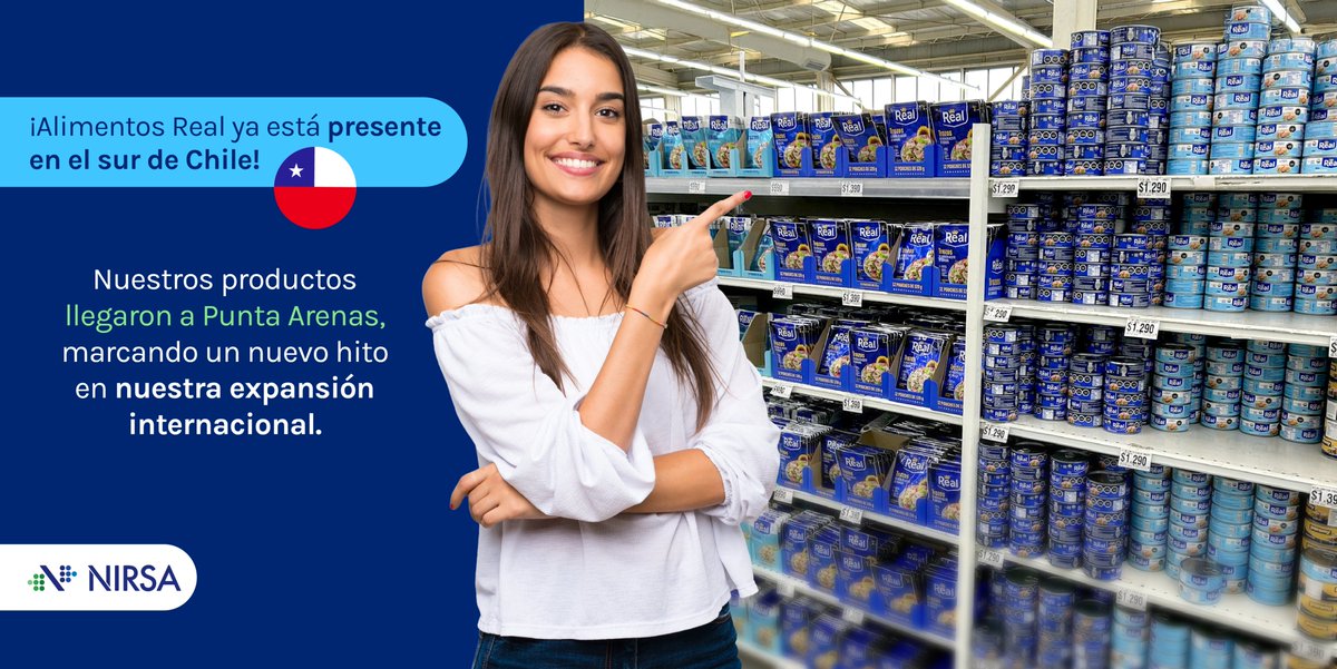 Anunciamos nuestra primera venta en Punta Arenas, al sur de Chile, donde Alimentos Real ya está disponible en perchas del supermercado ROFIL. Este logro marca un paso importante en nuestro proceso de internacionalización y motiva a seguir creciendo más allá de nuestras fronteras.