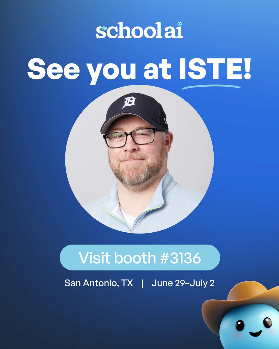 So close to #ISTELive! Swing by <a href="/GetSchoolAI/">SchoolAI</a> to connect and let's talk about Community and making school awesome every day!