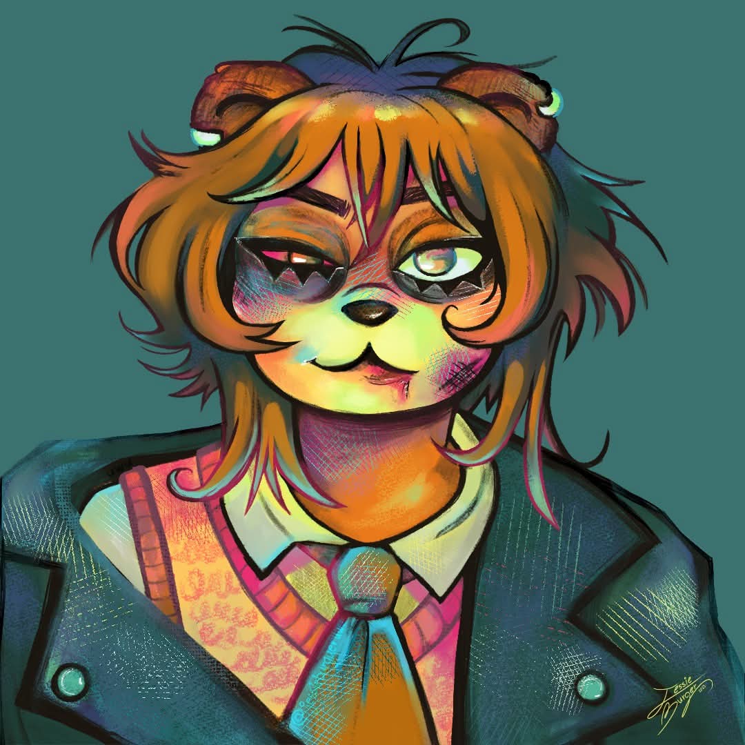 JessieBurgeruwu's tweet photo. Últimamente me encanta jugar con colores saturados 🐼.

#drawing #furryartist #clipstudiopaint #color #digitalart https://t.co/7PKaxaPtgx