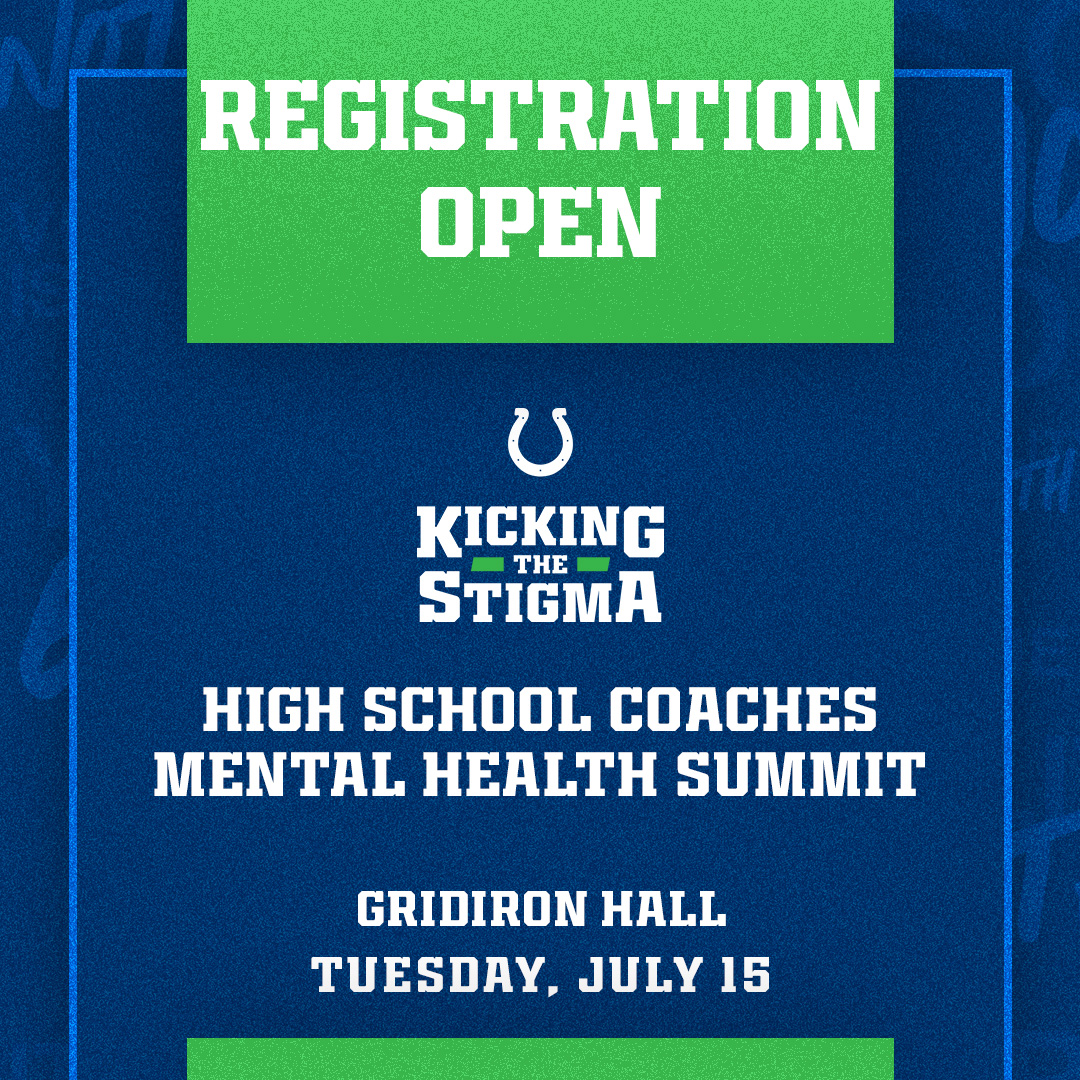 KickingStigma's tweet image. Join us for the first-annual Kicking The Stigma High School Coaches Mental Health Summit!
Training is aimed specifically at high school athletic administrators and coaches so they can be best equipped to support student-athletes.
🔗: colts.formstack.com/forms/25_kts_c…