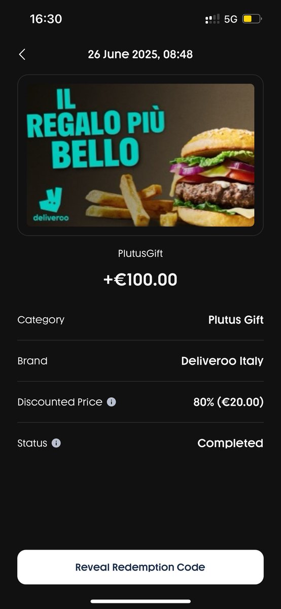 pierix's tweet photo. @plutus Today, I swapped 20€ and 8 PLUS for a Deliveroo gift card, #PlutusCashback and #PlutusSwap is next https://t.co/yGjiSlEC4Y