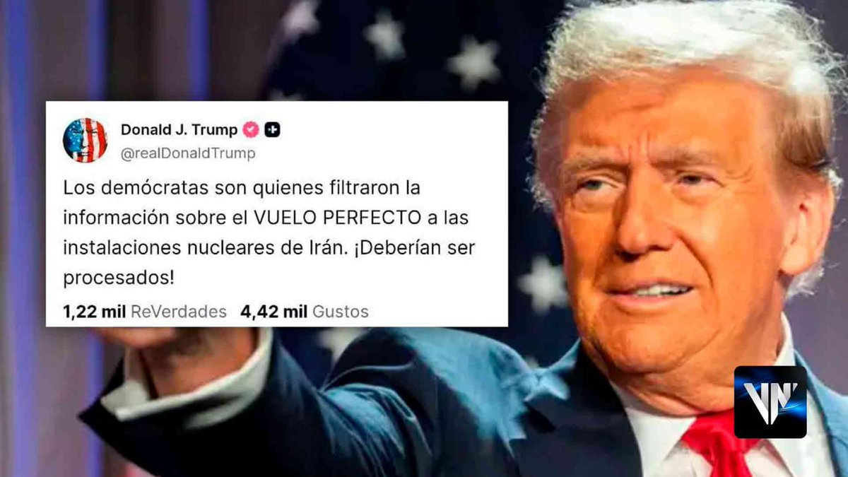 Trump: "Los demócratas son quienes filtraron los documentos que sugieren que los recientes ataques contra #Irán no fueron tan exitosos"