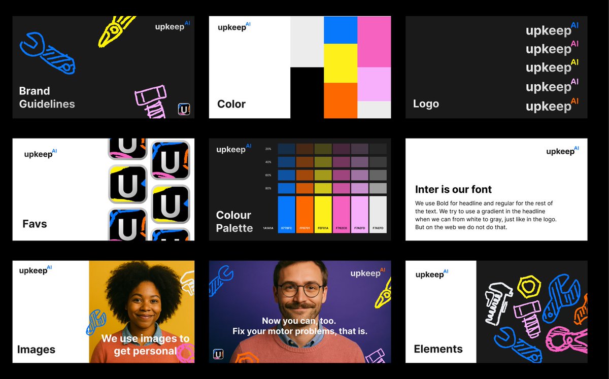 Herjonasmann's tweet photo. I got some feedback that the upkeep brand went in the wrong direction. Made it more personal and empowering. People said they resonate with the mission “empower everyone to fix their things”. Next step is to bring it to life with the first version of the app! https://t.co/EcjrdIGJVm