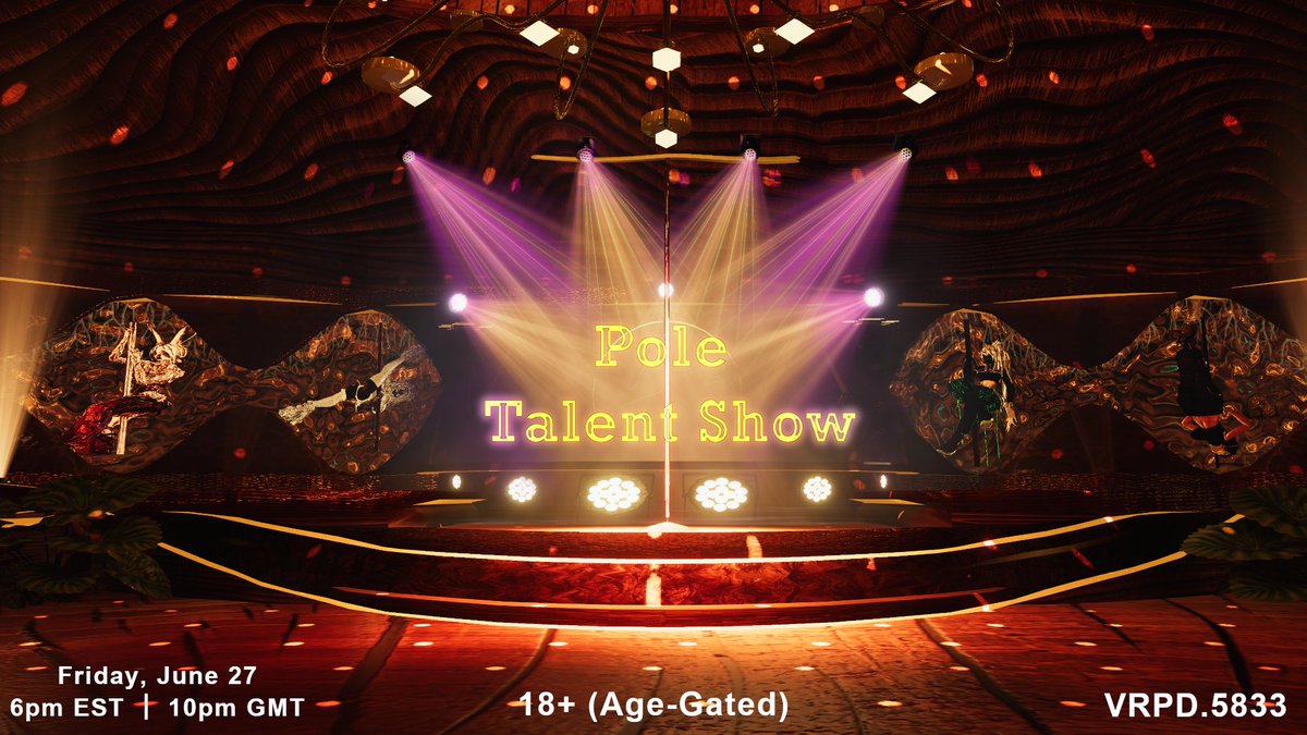It is time for our monthly pole show!

Were opening the stage once more for our beloved Pole Community to shine‚ and you're invited to perform on a night full of creative self-expression and skill! 
All styles of pole performance are welcome.

#VRChat #VRPoleDance #VirtualReality